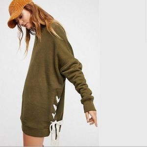 Free People So Plush Lace-up Sweatshirt